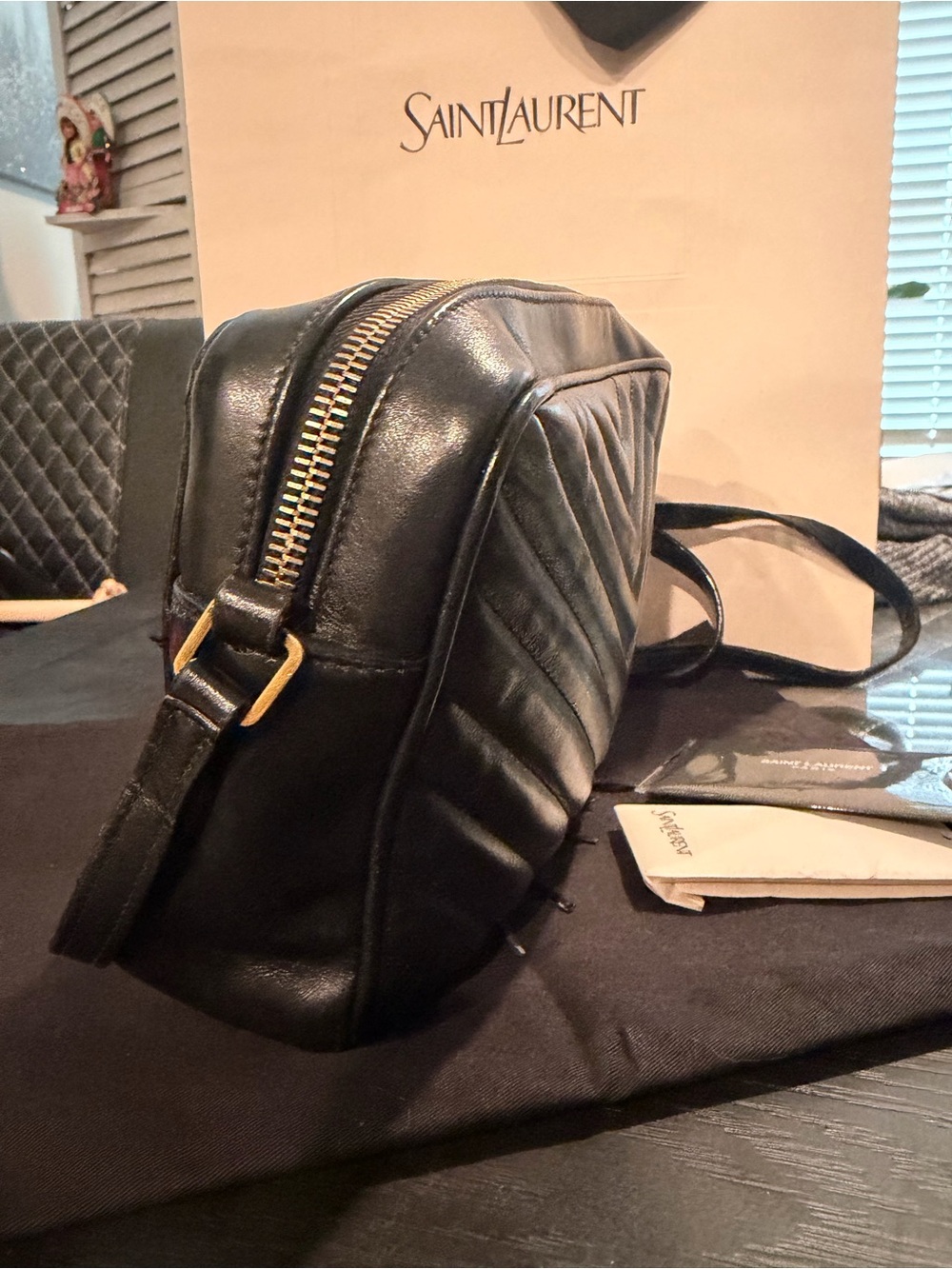 Saint Laurent Lou Camera Bag Matelasse Chevron w/COA - Picture 16 of 17